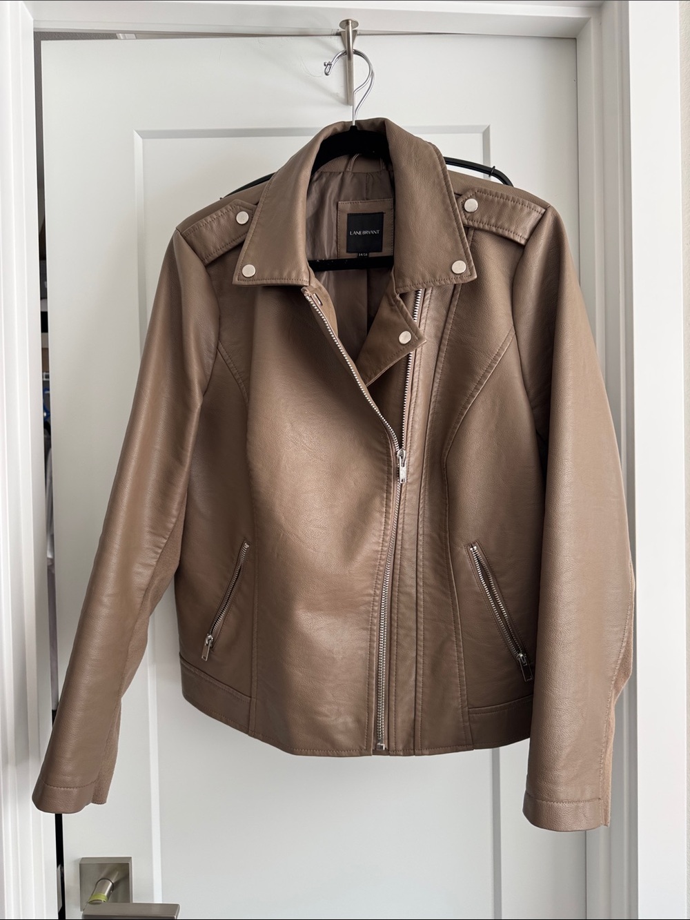 Lane Bryant 14/16 Women's Taupe Moto Jacket